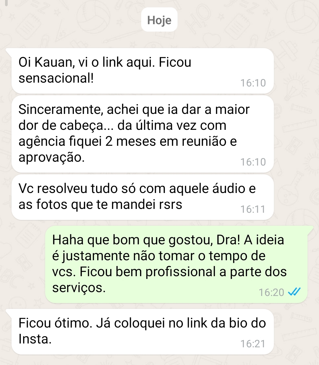 Conversa no WhatsApp com Dra. Ana Paula