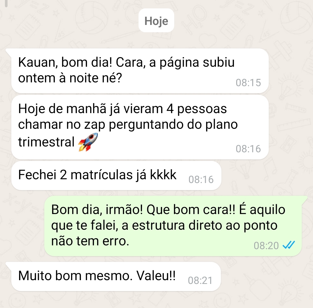 Conversa no WhatsApp com Ricardo